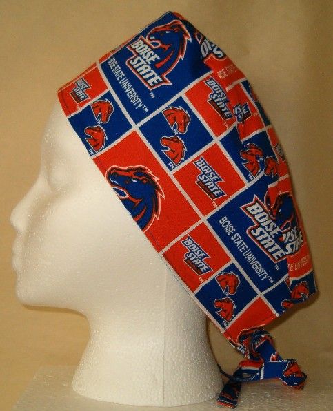 SCRUB HAT CAP MADE W BOISE STATE UNIVERSITY FABRIC NEW  