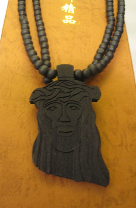 JESUS PIECE, GOOD WOOD NECKLACE, BLACK COLOR  