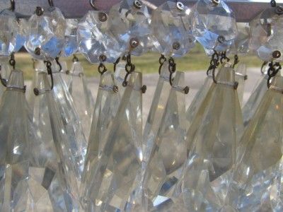 VTG Antqiue Cut Glass Crystal Spear Teardrops Beautiful with Jewels 