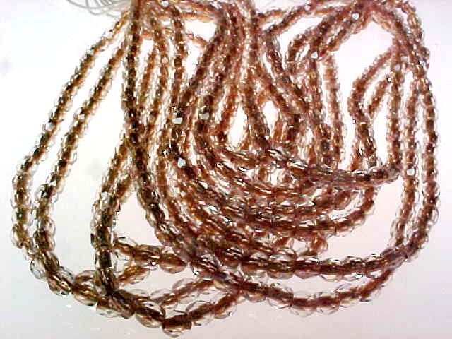 Vtg 20 COPPER LINE CRYSTAL FIRE POLISH GLASS BEADS LUV  