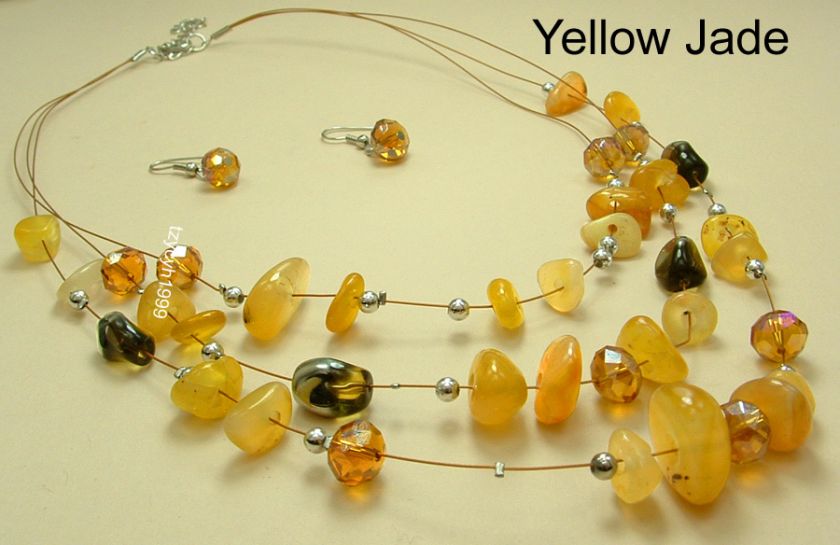 12sets natural gemstone necklaces&earring wholesale S35  