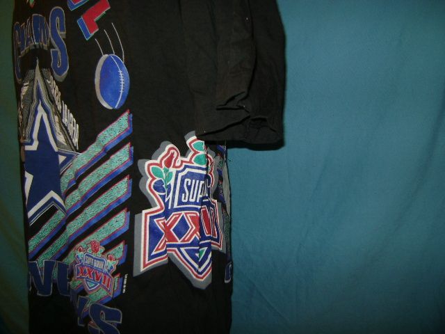 vtg NWT DALLAS COWBOYS 93 SUPER BOWL WRAP t shirt L  