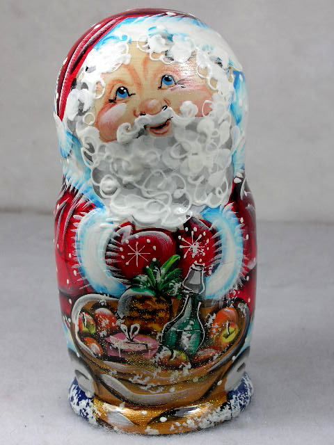 SALE Russian Nesting Dolls Set of 5 SANTA  