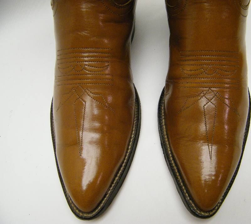 MENS VINTAGE JUSTIN 1311 BROWN LEATHER COWBOY WESTERN BOOTS SZ 6.5~1/2 