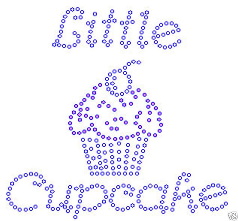 Little Cupcake RHINESTONE IRON ON TRANSFER  