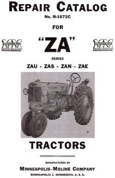 Minneapolis Moline ZA PARTS Manual ZAU ZAS ZAN ZAE  