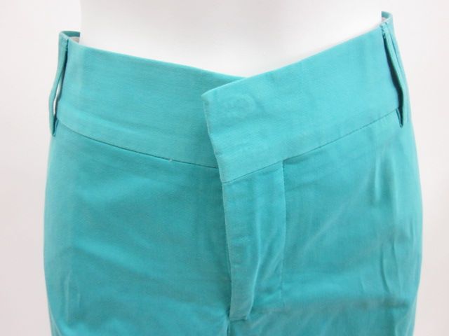 ZARA WOMAN Teal Cropped Cotton Pants Slacks Trousers 8  