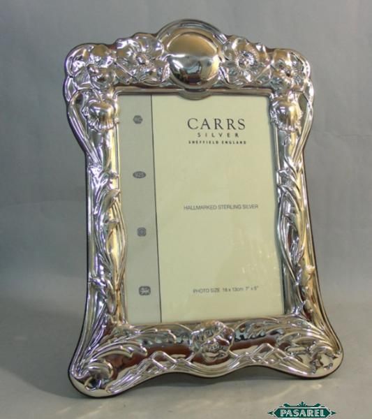 New English Sterling Silver & Wood 7x5 Photo Picture Frame Carrs of 