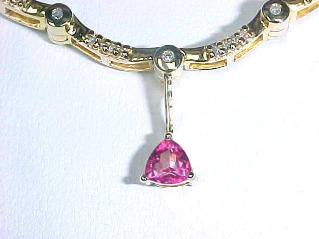 1,645 UNIQUE 14K CONVERTIBLE 2 WAY TRILLION HOT PINK TOPAZ DIA 