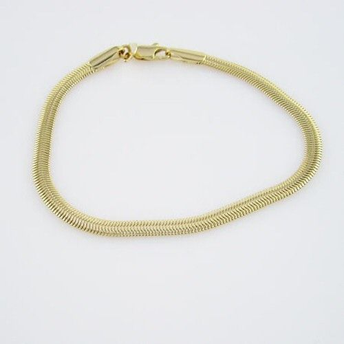 14kt Gold Ep 8 1/4 Flexible Omega Chain Bracelet  