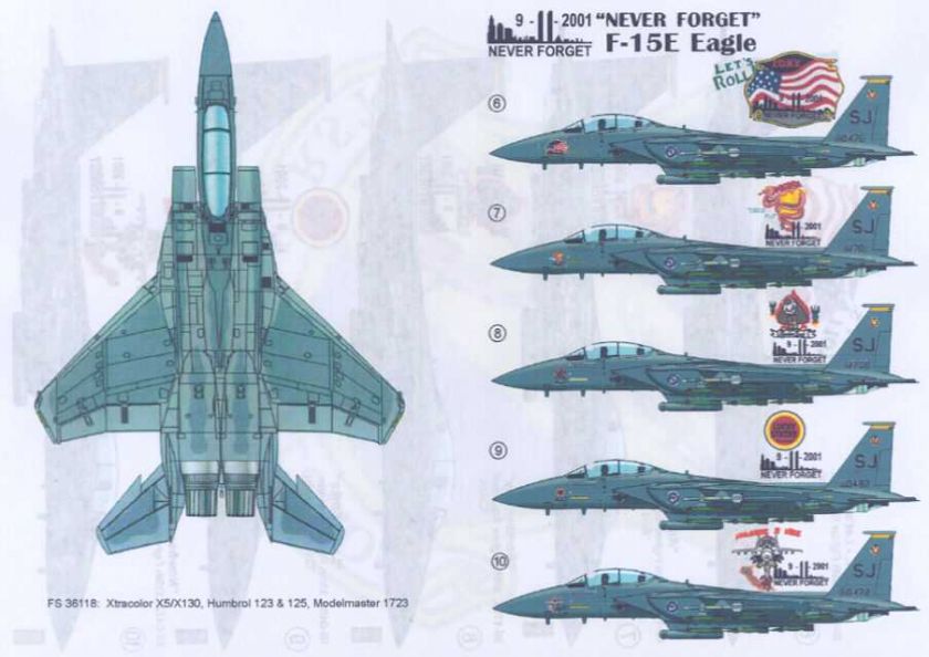 Print Scale Decals 1/48 F 15E EAGLE 9 11 NEVER FORGET Part 1  