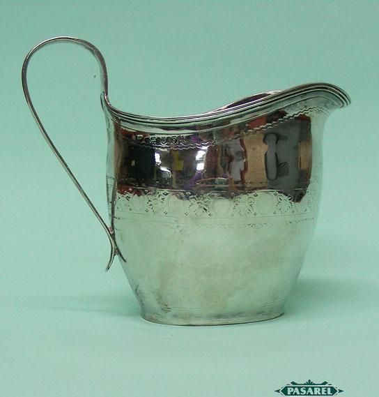   III Sterling Silver Creamer / Milk Jug London England 1801  