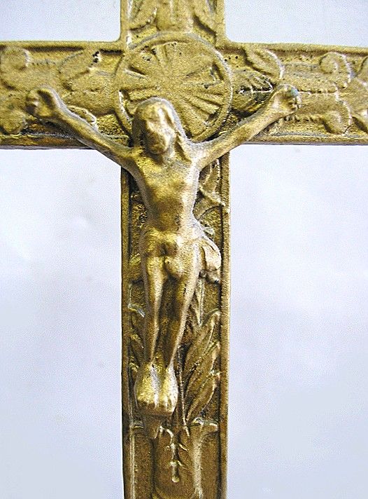 ANTIQUE CRUCIFIX CROSS BRONZE FRANCE c1790 1810 UNIQUE  