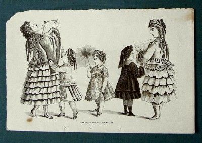 Petersons Fashion Print Aug. 1873 Childrens Fashions  