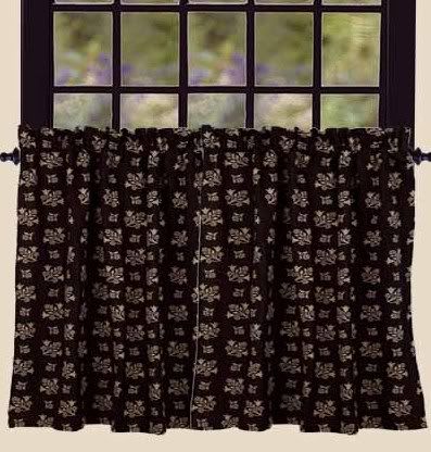 pr) Kensington Floral Lined 72W x 36L Window Tiers  