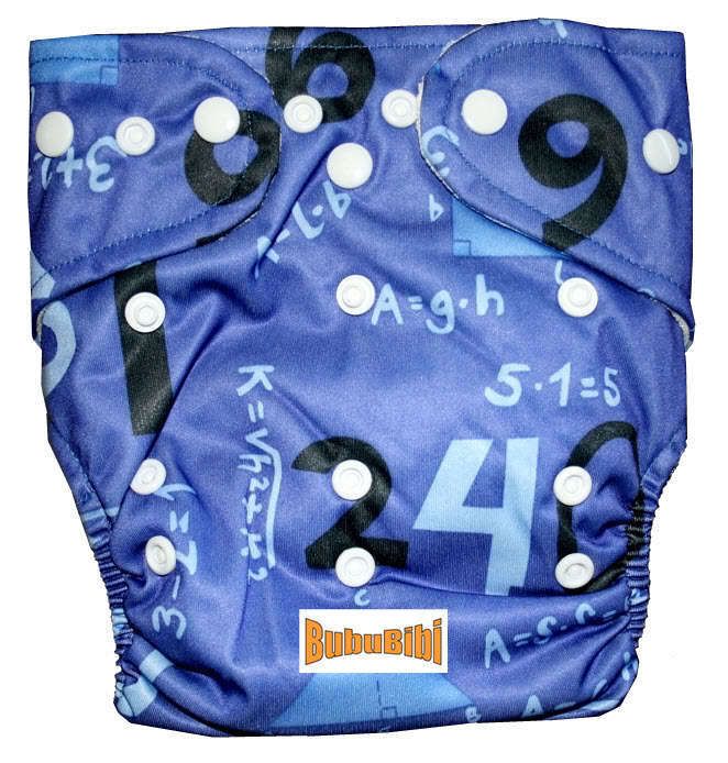 Bamboo Baby Cloth Diaper/Nappy OS Organic+Insert Math  