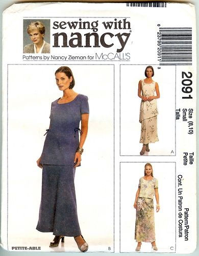 McCall 2091~Asymmetrical TOP & SKIRT Pattern~UNCUT~8 10  