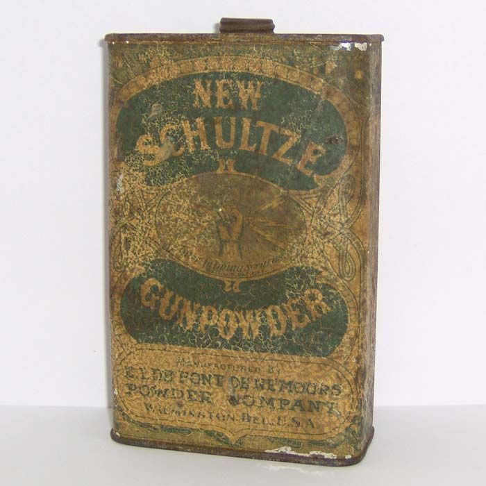 VINTAGE ANTIQUE E. I. DUPONT NEW SCHULTZE GUNPOWDER Empty GUNPOWDER 