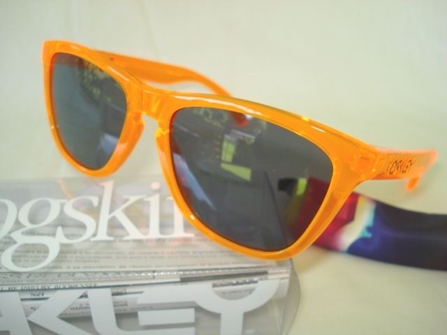 NEW OAKLEY FROGSKINS ACID ORANGE GREY 24 253 SUNGLASSES  