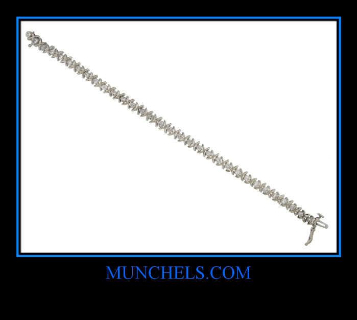 LADIES 14K WHITE GOLD DIAMOND TENNIS BRACELET  