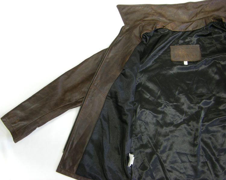 The jackets are a light brown in colour, the dark brown look is from 