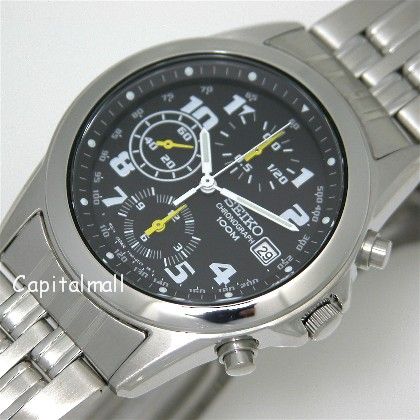 NEW SEIKO RACER TACHYMETER CHRONOGRAPH 100M MENS WATCH SND313P2 LAST 