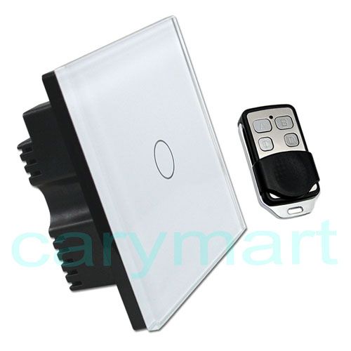 Gang Touch & Remote Wall Switch White Glass Panel  