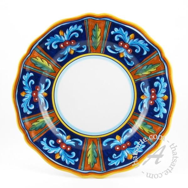 Set of 4 Dinner Plates   Handmade in Deruta, Italy  