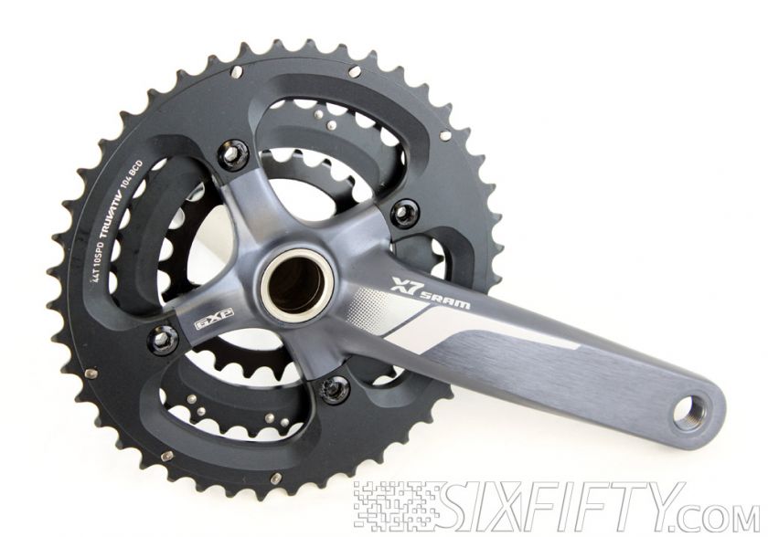 NEW SRAM X7 3X10 175MM 44/33/22 CRANK SET 9 SPEED GREY TRIPLE TRUVATIV 