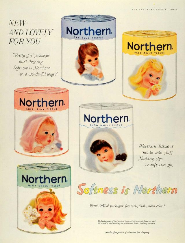 1959 Ad American Can Company Northern Color Toilet Paper Pink Blue 