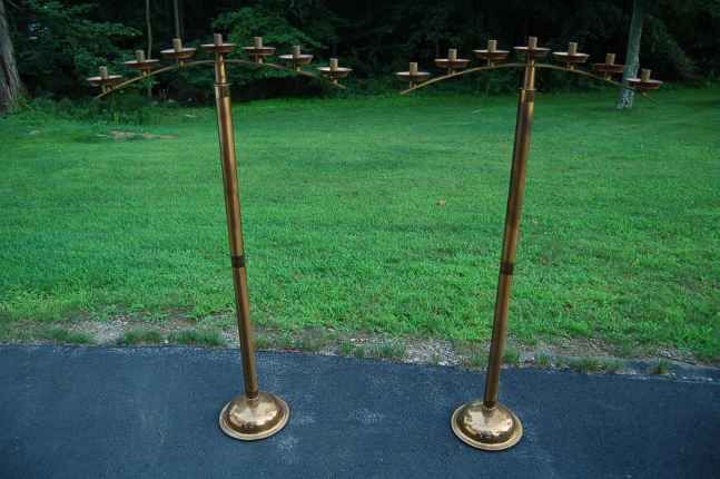 Pair of 5 ft. tall church candelabra +  