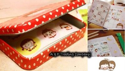 Korea Ponybrown Girls Cute Design Iron Box Deco Sticker  