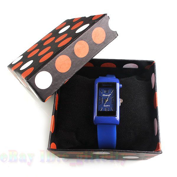 6x Womens Elegant Blue Charms Silica Gel Electronic Wristwatch 24cm 