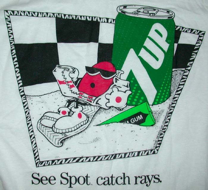 Vintage 80s 7up Soda Logo Art 50/50 T Shirt Pop M NICE  