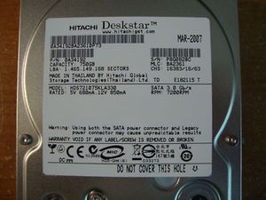 HITACHI HDS721075KLA330 3.5 750gb Sata Desktop Drive 829686000773 