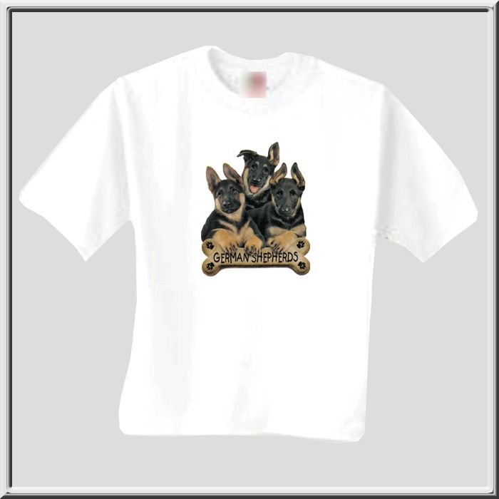 German Shepherd Puppies w/Bone T Shirt S,M,L,XL,2X,3X  