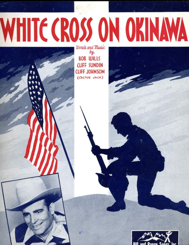 1945 WHITE CROSS ON OKINAWA WW II MARINE SHEET MUSIC  