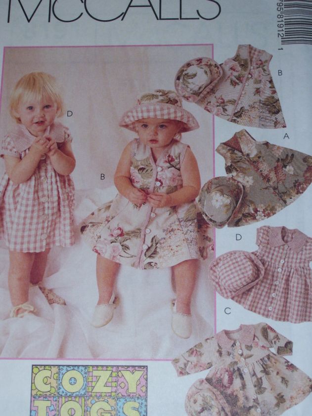 McCALLS 8191 GIRLS SUMMER♥WINTER DRESS~HAT PATTERN 1 4  