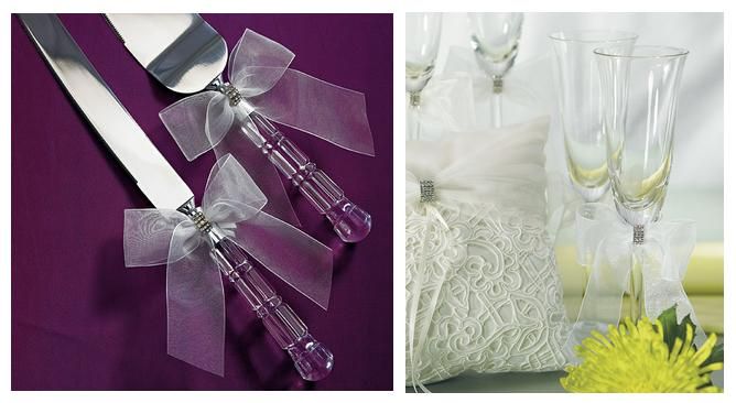 WEDDING TOASTING GLASSES&CAKE KNIFE SERVER SERVING SET 068180005307 