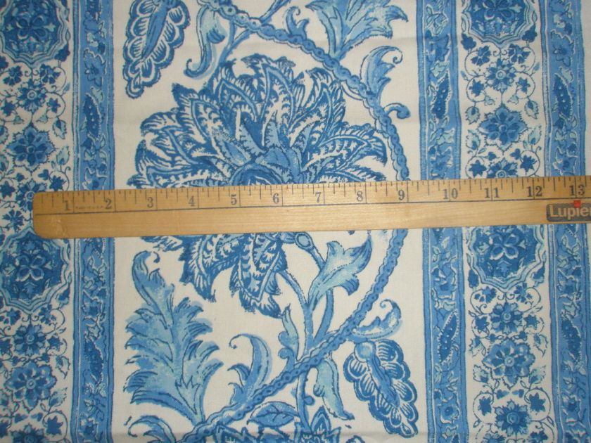 STROHEIM & ROMANN INC FABRIC SCREEN PRINT INDIGO WHITE BATIK LOOK 