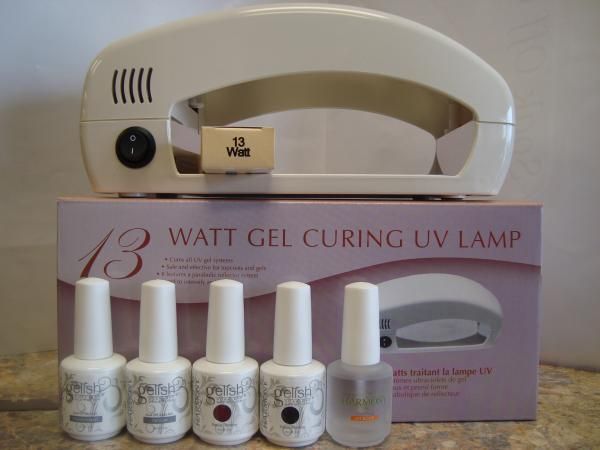 HARMONY GELISH like cnd 6 piece MINI KIT + UV LIGHT FULL .5 OZ + free 