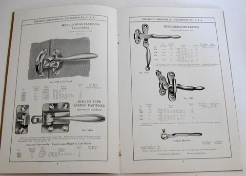 Dent Refrigerator Hardware Catalog Fullerton PA 1920s  