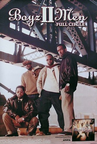 BOYZ II MEN 2002 DOUBLE SIDED FULL CIRCLE PROMO POSTER  