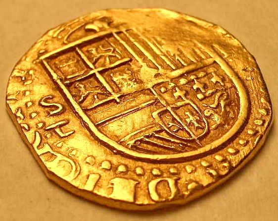 CHOICE 1556 1598 SPANISH GOLD 2 ESCUDOS COB DOUBLOON  