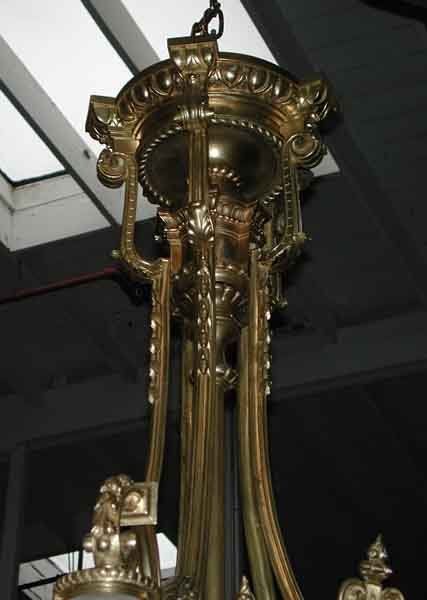 6057 19th Century French Solid Bronze Chandelier  