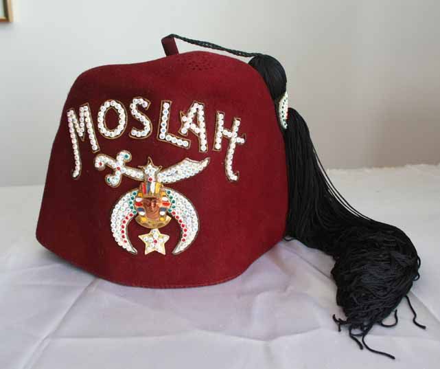 DT&Co 50s AB Rhinestone Moslah Masonic Shrine Fez  