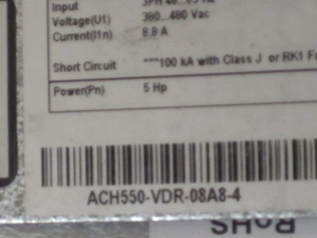 ABB ACH550 VDR 08A8 4 ACH550 5HP VFD DRIVE NIB  