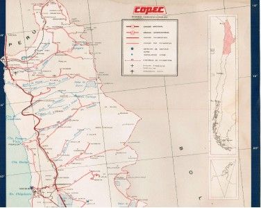 Aceite 1970 de Copec Mobil de mapa de camino de Chile Arica