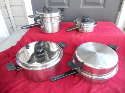 ROYAL PRESTIGE WATERLESS STAINLESS COOKWARE SET 7 PLY POTS PAN SKILLET 