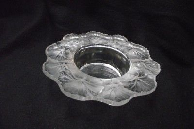 LALIQUE HONFLEUR FROSTED GERANIUM LEAF BOWL  